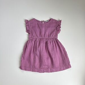 Seeds Linen Ruffle Sleeve Dress 2Y